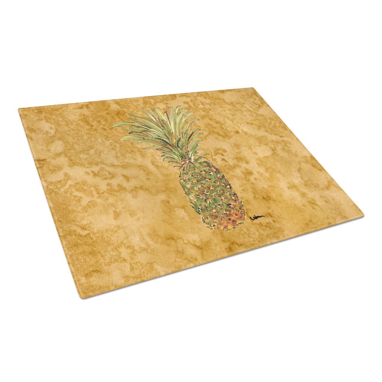 Caroline's Treasures 8654LCB Pineapple Glass Cutting Board Large, 12H x  16W, multicolor